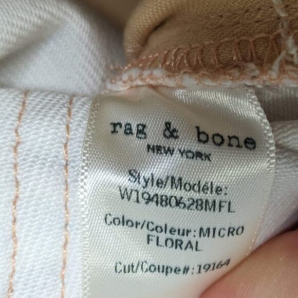 Rag & Bone White Micro Floral Denim Ellie Shorts Size 27 NWT - Picture 10 of 11
